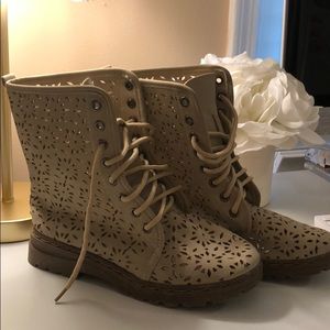 Nude Combat Boots NEW
